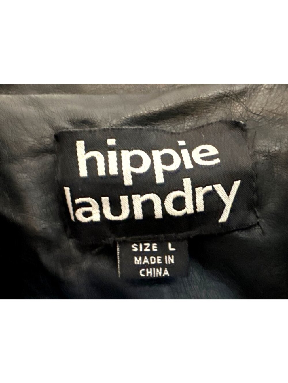 Hippie Laundry Large Black Faux Leather Moto Jacket Floral Embroidered Boho Edgy - Picture 4 of 15